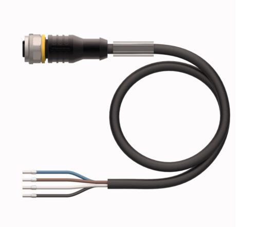 RKC4.4T-5/TXL – Dây Kết Nối Cảm Biến Chuẩn M12, 4 Pin, Dài 5 Mét | IP67/IP69K Giới thiệu RKC4.4T-5/TXL là cáp kết nối cảm biến – truyền động cao cấp từ hãng Turck, với đầu nối cái M12 × 1 thẳng, 4 chân, mã hóa A, vỏ cáp bọc PUR chống dầu, hóa chất, mài mòn, lý tưởng cho môi trường công nghiệp khắc nghiệt. Với cấp bảo vệ IP67/IP69K, cáp hoạt động ổn định ngay cả trong môi trường có độ ẩm cao, tia nước áp lực và bụi bẩn. Độ dài tiêu chuẩn 5 mét, kết nối nhanh chóng và bền bỉ. 🌟 Đặc điểm nổi bật 🧷 Đầu nối M12 chuẩn công nghiệp, 4 chân, thẳng, mã hóa A 🔒 Chống nước & bụi IP67/IP69K – an toàn cả trong môi trường rửa áp lực cao 🔗 Vật liệu cao cấp: đồng mạ vàng, vỏ nhựa TPU chống va đập ⚡ Chịu điện áp tới 250V, dòng tối đa 4A – đáp ứng đa dạng thiết bị 🧪 Vỏ cáp PUR siêu bền – chống dầu, mài mòn, tia UV và uốn cong liên tục 🔁 Tuổi thọ cơ học cao: hơn 100 lần lắp ráp 🎨 Dây màu dễ phân biệt: nâu (BN), trắng (WH), xanh dương (BU), đen (BK) 📊 Thông số kỹ thuật Thông số Giá trị Mã sản phẩm RKC4.4T-5/TXL Loại dây Cáp kết nối cảm biến/đầu dò Đầu nối A Cái, M12 x 1, thẳng, mã hóa A Số chân kết nối 4 chân Vật liệu tiếp điểm Đồng (CuZn) mạ vàng Vật liệu thân đầu nối Nhựa TPU (màu đen) Gioăng kín Nhựa FPM/FKM Vòng ren kết nối Đồng mạ niken (CuZn) Cấp bảo vệ IP67, IP69K (khi siết chặt) Tuổi thọ cơ học > 100 lần cắm/rút Nhiệt độ hoạt động Phụ thuộc vào tiêu chuẩn công nghiệp Độ dài cáp 5 mét Vỏ cáp Nhựa PUR (màu đen) Lõi dây 4 x 0.34 mm² (42 sợi x 0.1 mm) Vật liệu cách điện PP (polypropylene) Màu lõi dây BN, WH, BU, BK Điện áp định mức 250 V Dòng điện tối đa 4 A Điện trở cách điện > 30.5 MΩ/km Điện trở dẫn tối đa 57 Ω/km Điện áp kiểm tra cách điện 2000 V Đường kính ngoài dây Ø 4.5 mm ±0.2 mm Cấp độ ô nhiễm Cấp 3