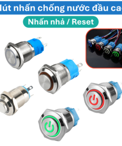 Tự khóa - Nút nhấn đầu phẳng 22mm với một tiếp điểm thường mở và một tiếp điểm thường đóng [NPM8-22A/P11Z]